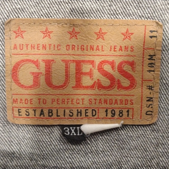 Black denim 3xl (2xl) Guess jacket from the  late 80s - Picture 1 of 13
